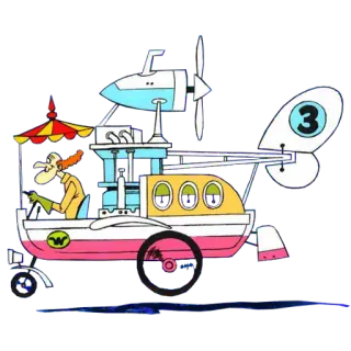 🚁 Professor Pat Pending Wacky Races Dessin animé, Véhicule, Professeur, Déjanté, Courses whatsapp sticker
