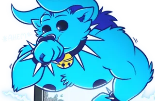 😓 cartoon, dier, hond, personage, huisdier, halsband, blauw telegram sticker