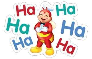 😂 Ha Ha Ha Ha Ha Ha Jollibee, mascot, bee, chef, restaurant, Filipino telegram sticker