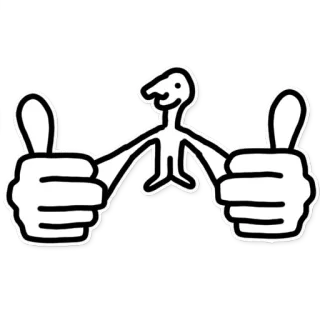 👍 Большой палец вверх, Мультфильм, Человечек, Позитив, Хорошая работа, Окей whatsapp sticker