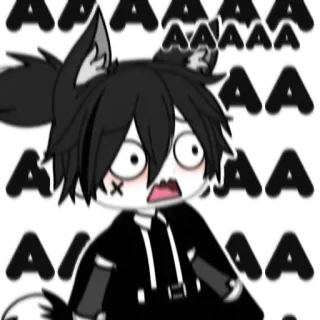 😰 AAAAA 动漫, 狼, 震惊, 扭蛋, 可爱 telegram sticker
