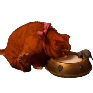 🍶 gato, rato, tigela, leite, laranja, animal, desenho animado whatsapp sticker