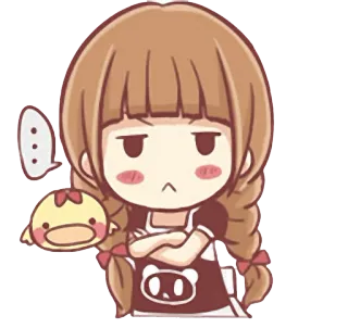 😠 Cartoon, Mädchen, Niedlich, Wütend, Chibi telegram sticker