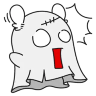 😱 fantôme, dessin animé, halloween, mignon, effrayant, sinistre telegram sticker