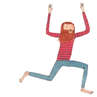 🏃 personne, barbe, roux, cheveux roux, escalade whatsapp sticker