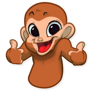 👍 猿, 動物, 漫画, かわいい, ステッカー, 類人猿, いいね telegram sticker