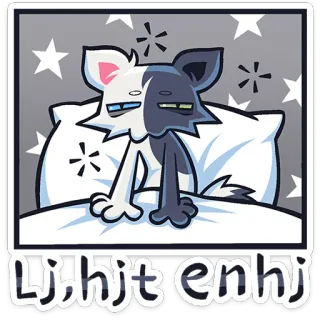 ⭐ Lijit enhj cat, sleep, tired, cute, cartoon, animal telegram sticker