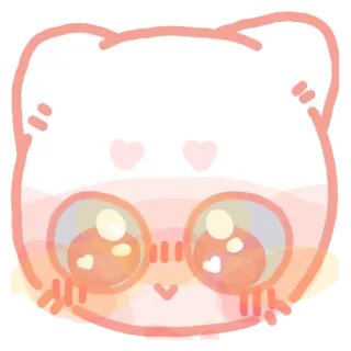 😳 милый, каваий, животное, глаза-сердечки whatsapp sticker