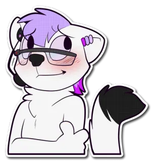 😳 Furry, Anthro, Animal, Cachorro, Personagem, Óculos telegram sticker