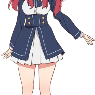 🍑 animé, uniforme scolaire, fille, cheveux roux telegram sticker