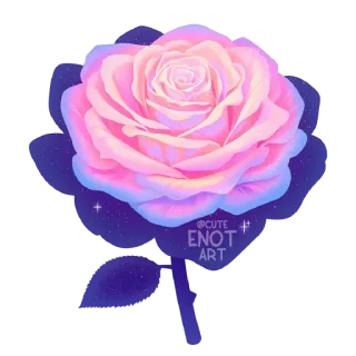 🌹 ENOT flower, rose, pink, purple, art telegram sticker