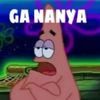 😑 Patrick Star SpongeBob SquarePants GA NANYA patryk rozgwiazda, ga nanya, spongebob, mem, śmieszne, kreskówka telegram sticker