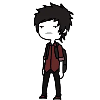 😑 desenho animado, personagem, simples, em pé, desenho telegram sticker