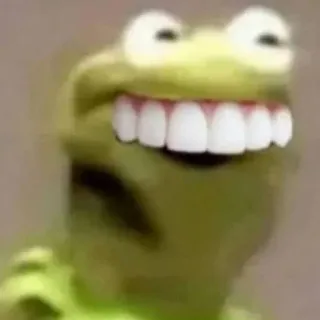 ⭐️ Kermit ếch, kermit, muppets, răng, nụ cười, vui nhộn telegram sticker