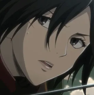 ❤️ Mikasa Ackerman Attack on Titan อนิเมะ, ผู้หญิง, ผ่าพิภพไททัน, มิคาสะ, แอคเคอร์แมน whatsapp sticker