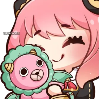 ☺️ Anya Spy x Family @HAWKS Anime, Spy x Family, Anya Forger, süß, Chibi, Kawaii telegram sticker