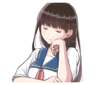 😒 anime, girl, school uniform, cute, manga whatsapp sticker