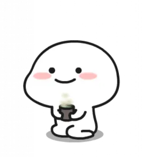☕️ carino, cartone animato, kawaii, bevanda, caffè, adorabile, blob whatsapp sticker