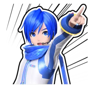 👉 Kaito Anime, Vocaloid, Charakter, blaue Haare, männlich, Sänger telegram sticker
