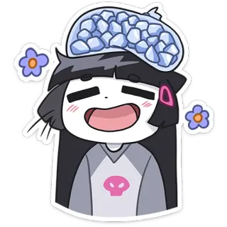 😩 Dibujo animado, Anime, Chica, Compresa fría, Flores, Lindo telegram sticker