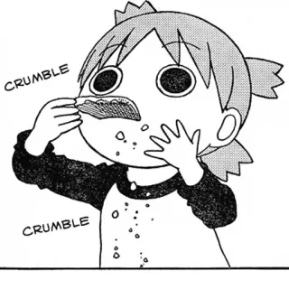 🍀 CRUMBLE CRUMBLE Anime, Mangá, Comendo, Migalhas, Fofo, Desenho animado whatsapp sticker