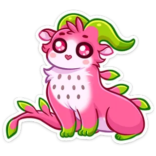 😍 sticker, carino, kawaii, fantasy, animale, creatura, drago, cartone animato telegram sticker