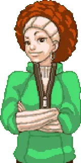 😏 Frau, Grün, Anime, Mädchen, Charakter telegram sticker