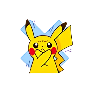 ❌ Pikachu pokemon, anime, pikachu, desenho animado, fofo, chocado whatsapp sticker