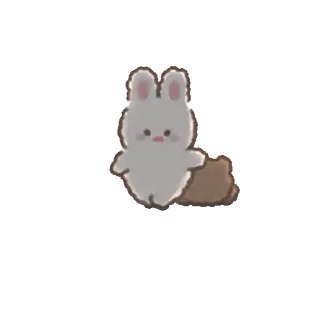 💕 lapin, mignon, animal, dessin animé, caricature telegram sticker