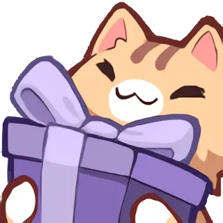 🎁 gato, regalo, regalo, lindo, animal, dibujos animados telegram sticker