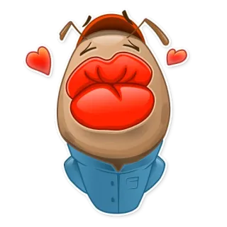 😘 Kreskówka, Śmieszne, Urocze, Postać, Miłość, Pocałunek telegram sticker
