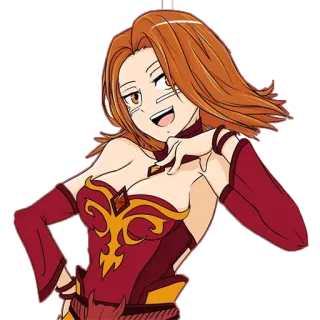😏 Anime, Mulher, Cabelo Laranja, Personagem Fictício, Desenho Animado telegram sticker