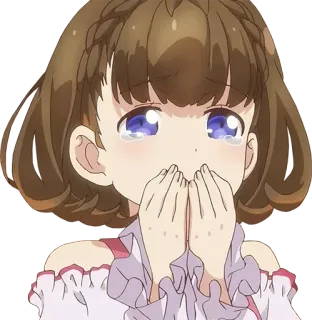 😢 Anime, Płacz, Smutny, Dziewczyna, Zapłakana telegram sticker