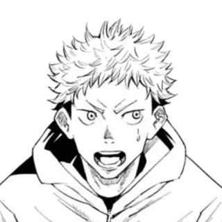 😰 Yuji Itadori Jujutsu Kaisen anime, manga, jujutsu kaisen, yuji itadori, character, fanart whatsapp sticker