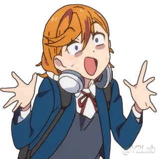 🤪 Honoka Kosaka Love Live! Аниме, Персонаж, Восторженный, Love Live, Honoka Kosaka, Удивлен, Выражение whatsapp sticker