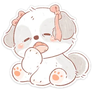 🥱 anjing, anak anjing, imut, binatang, kawaii, stiker telegram sticker