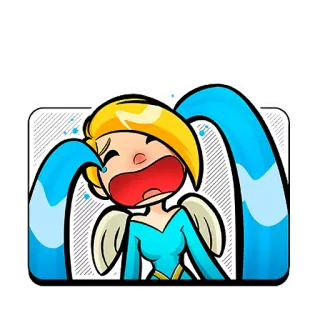😢 huilen, verdrietig, tranen, cartoon, emotioneel telegram sticker