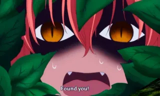 🐍 Found you! Anime, Monstruo, Mirando, Espeluznante, Chica monstruo, Escondido telegram sticker