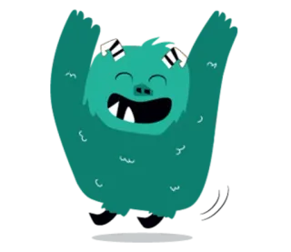 🙌 Mostro, Cartone animato, Carino, Felice, Amichevole, Illustrazione telegram sticker