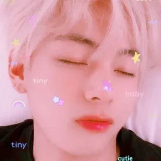 🦄 tiny baby cutie милый, каваий, пастельный, эстетика, наклейка telegram sticker
