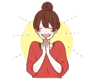 😄 anime, girl, smile, happy, cartoon, illustration whatsapp sticker