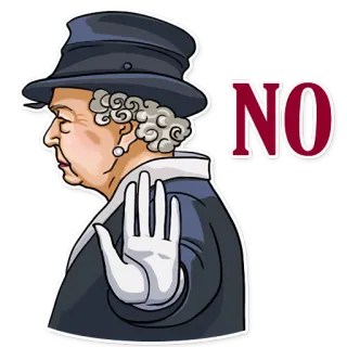 🙅 Queen Elizabeth II NO reina, isabel, no, rechazo, real, monarca telegram sticker