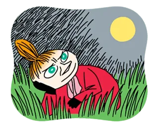 🤔 Little My Moomins kleine My, Mumins, Figur, Cartoon telegram sticker