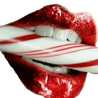 💋 candy, lips, christmas, festive, candy cane, red, sweet telegram sticker