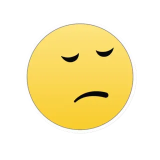 😌 emoji, triste, infeliz, cara, amarillo, sticker telegram sticker