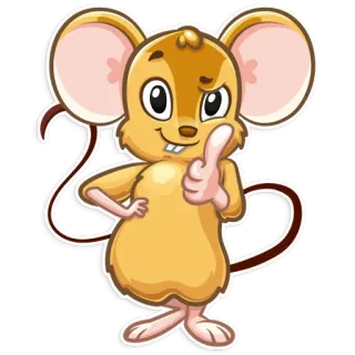 👍 rato, animal, desenho animado, fofo, adesivo, personagem whatsapp sticker