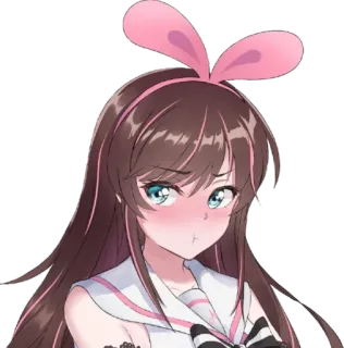☺️ AI Kizuna Anime, Fofo, Garota, Kawaii, Orelhas de coelho, Youtuber Virtual telegram sticker