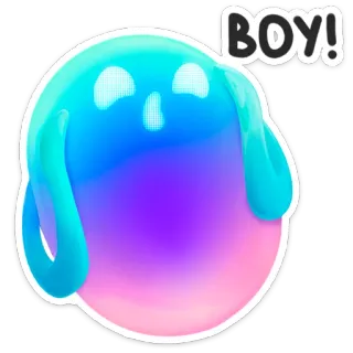😳 BOY! anak laki-laki, stiker, imut, blob, teks whatsapp sticker