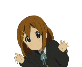 👋 Yui Hirasawa K-On! Anime, Mignon, Dessin animé, Fille, Personnage, Yui, K-On whatsapp sticker