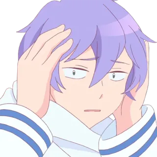 🙉 Anime, Kreskówka, Sfrustrowany, Zmartwiony, Postać, Zestresowany, Naklejka Anime telegram sticker